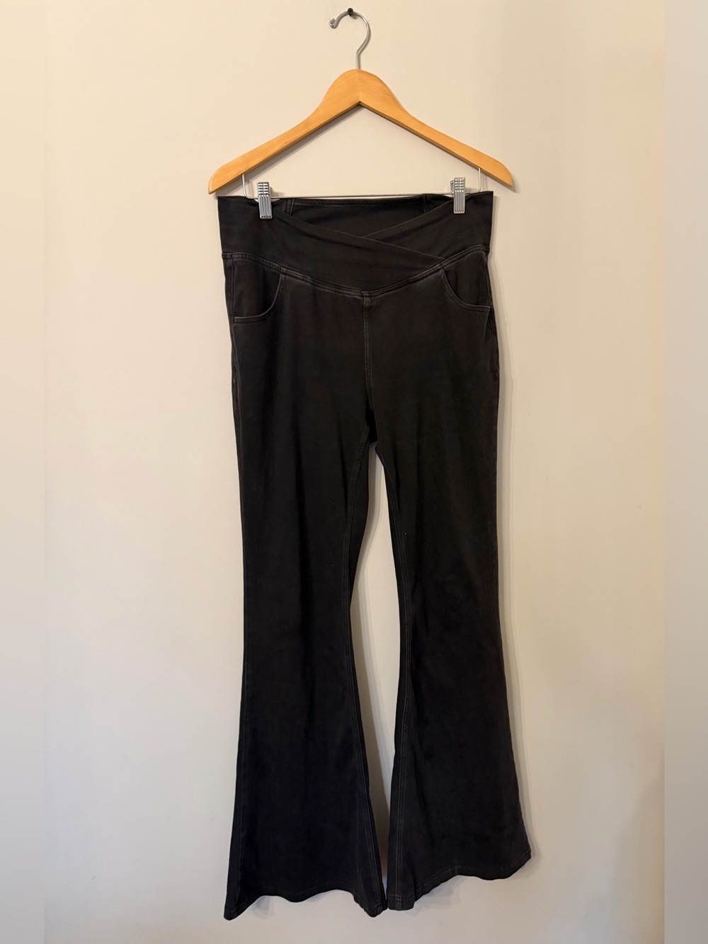 Halara crossover front wide leg pants size large tall
